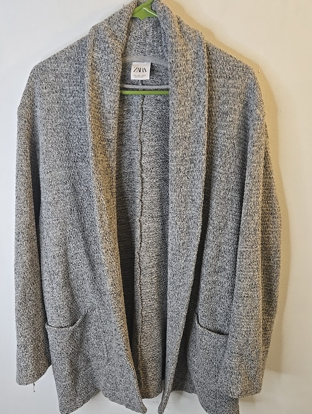 Zara Men's Gray Shawl Collar Cardigan Sweater